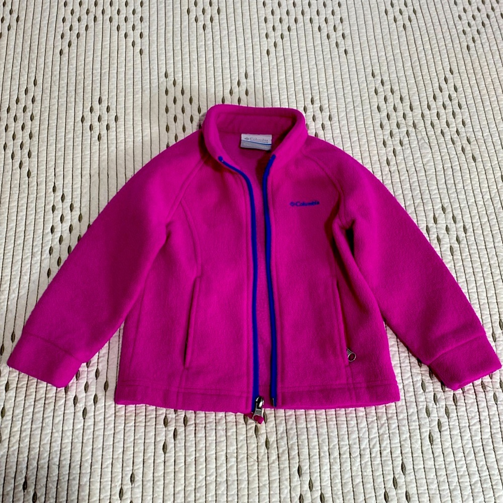 Columbia toddler 2T size, zip up coat, hot pink and purple